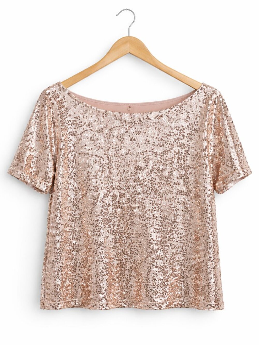 ANNA KACI | Peach Sequin Top – Women’s Small